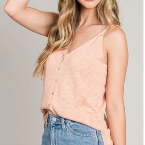LN Peach Be Cool Slub Knit Sweater Tank